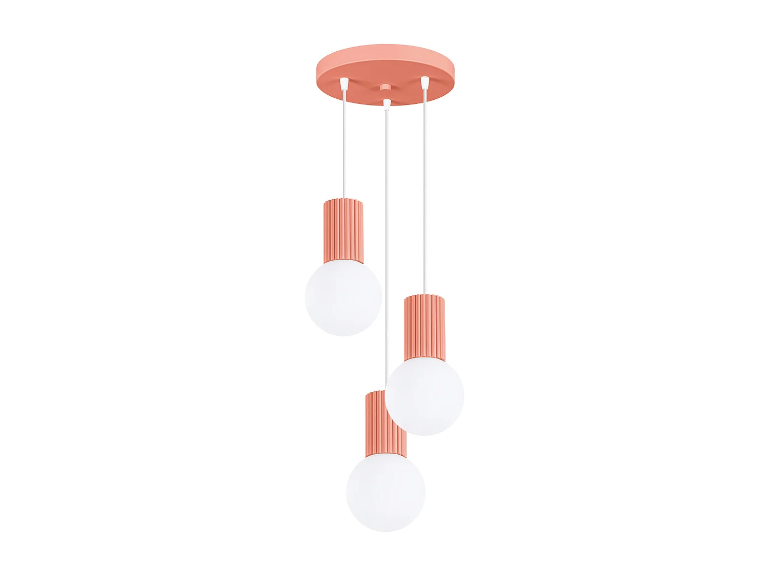 Lampa wisząca nowoczesny HALO, aluminium/szkło - 3 źródło - L.25 x H.125 cm - brzoskwiniowy 4201940 - obrazek 1