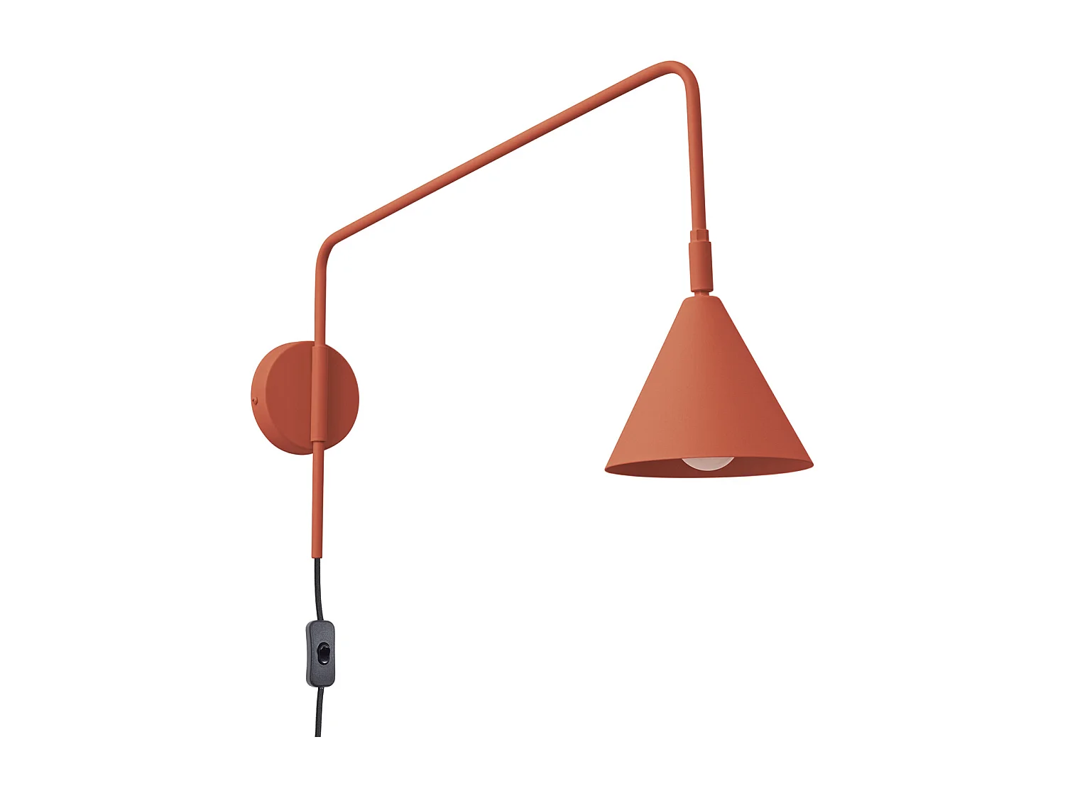 Lampa ścienna nowoczesny NOX, stal – 1 źródło – L.14 x H.30 cm – ochra czerwona 4202025