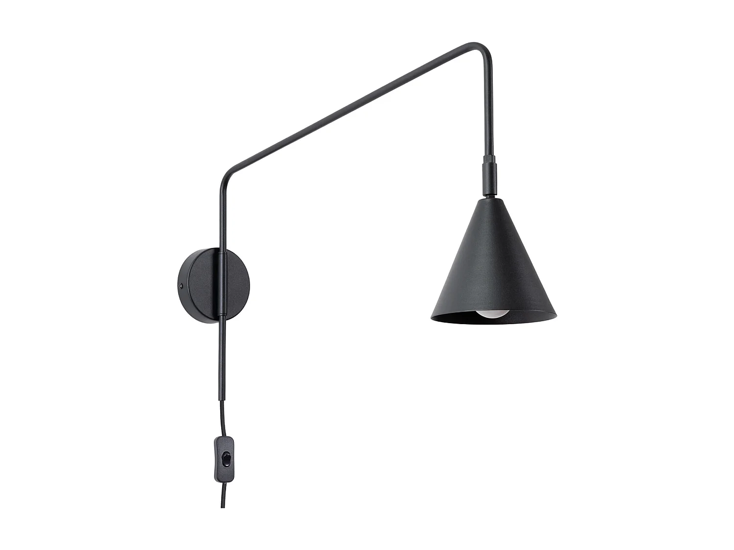 Lampa ścienna nowoczesny NOX, stal - 1 źródło - L.14 x H.30 cm - czarny 4202033 - obrazek 1