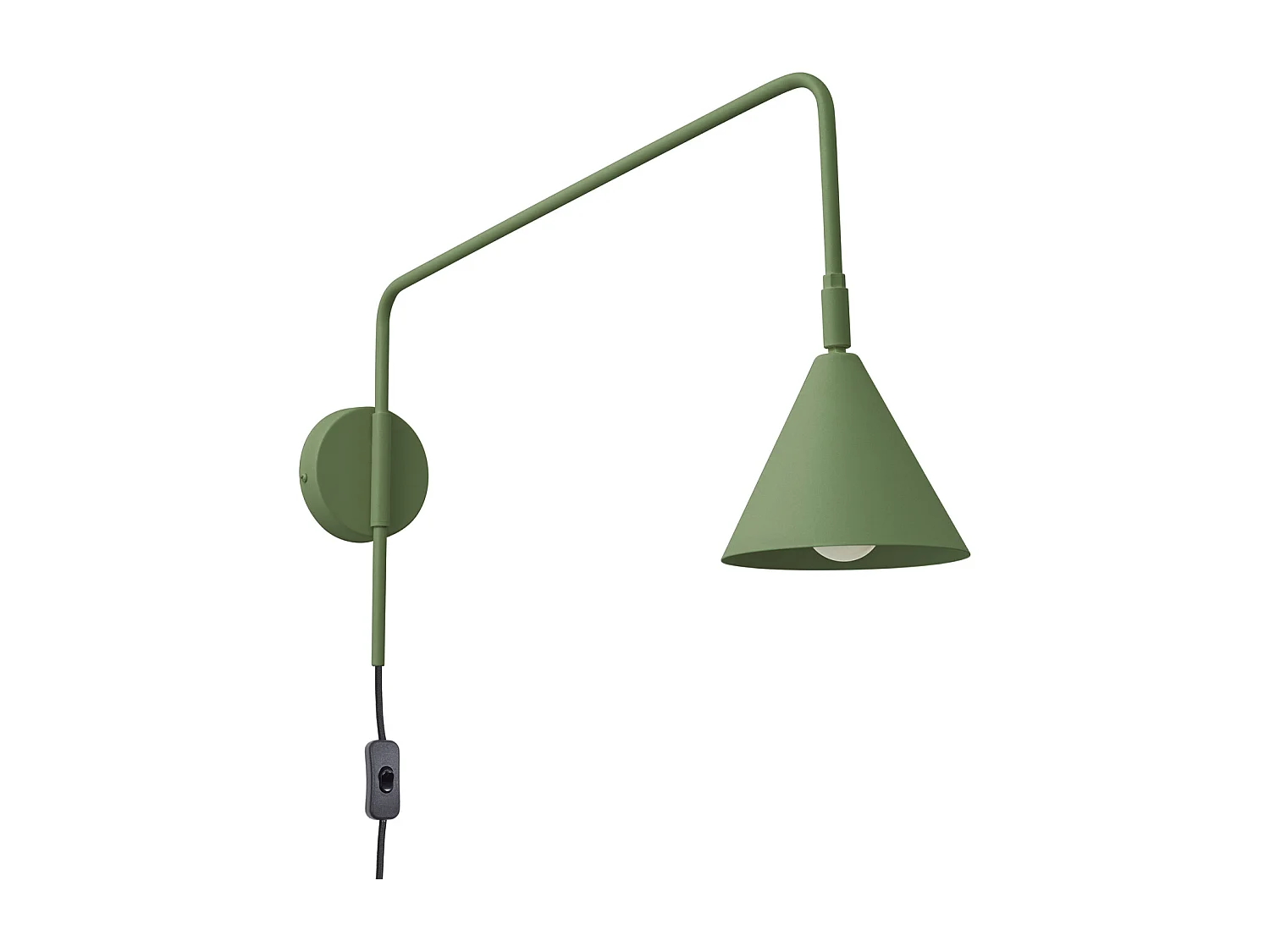 Lampa ścienna nowoczesny NOX, stal - 1 źródło - L.14 x H.30 cm - zielony oliwkowy 4202038 - obrazek 1