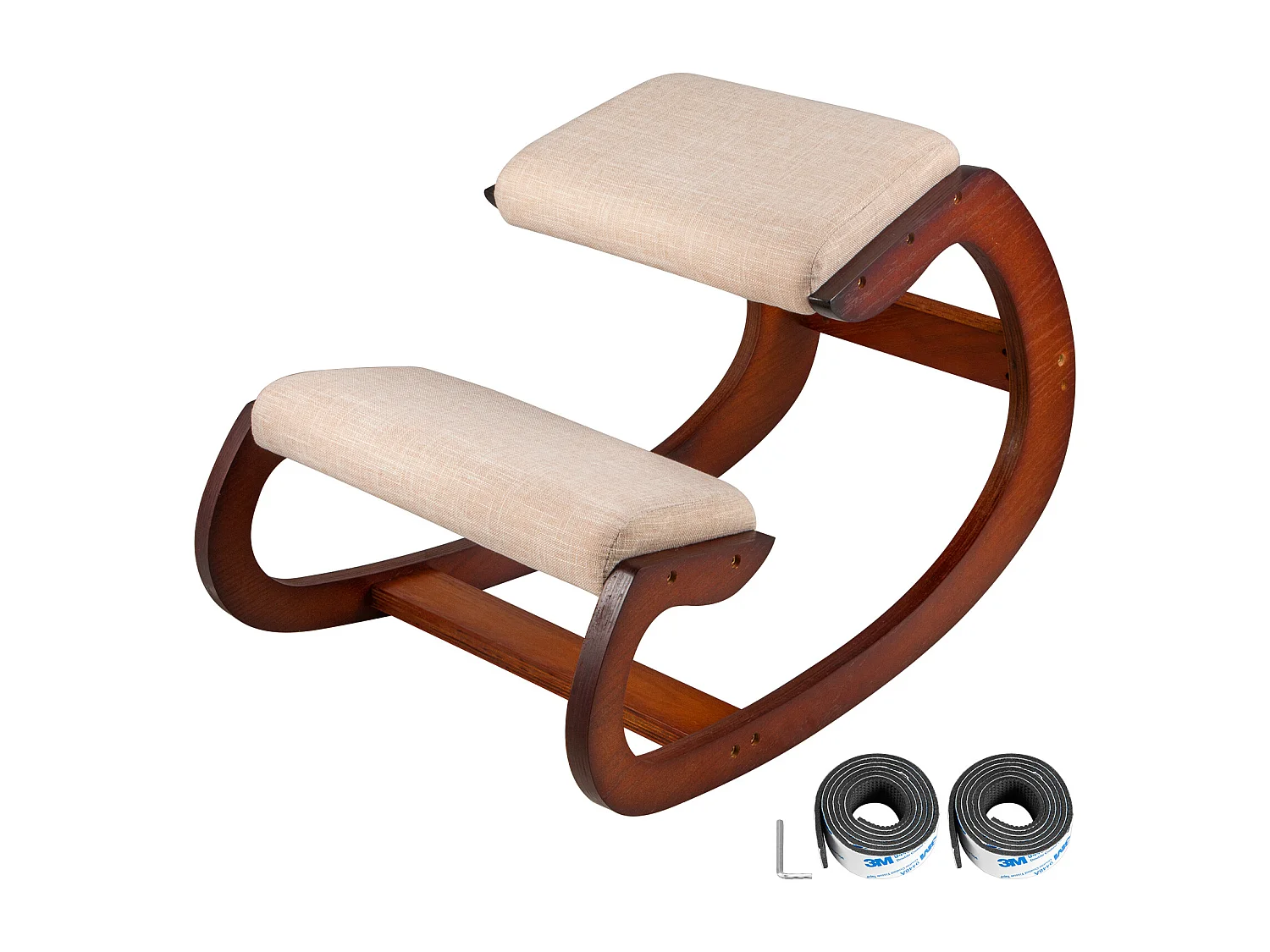 Krzesło SucceBuy Ergonomiczne Krzesło do Klęczenia Stołek Drewniany z Funkcją Kołysania do Biura i Domu, Wspierające Dobrą Postawę 4223401 - obrazek 1