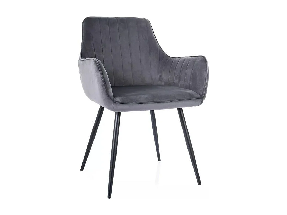 Krzesło tapicerowane APPLE VELVET szare 3039394 - obrazek 1