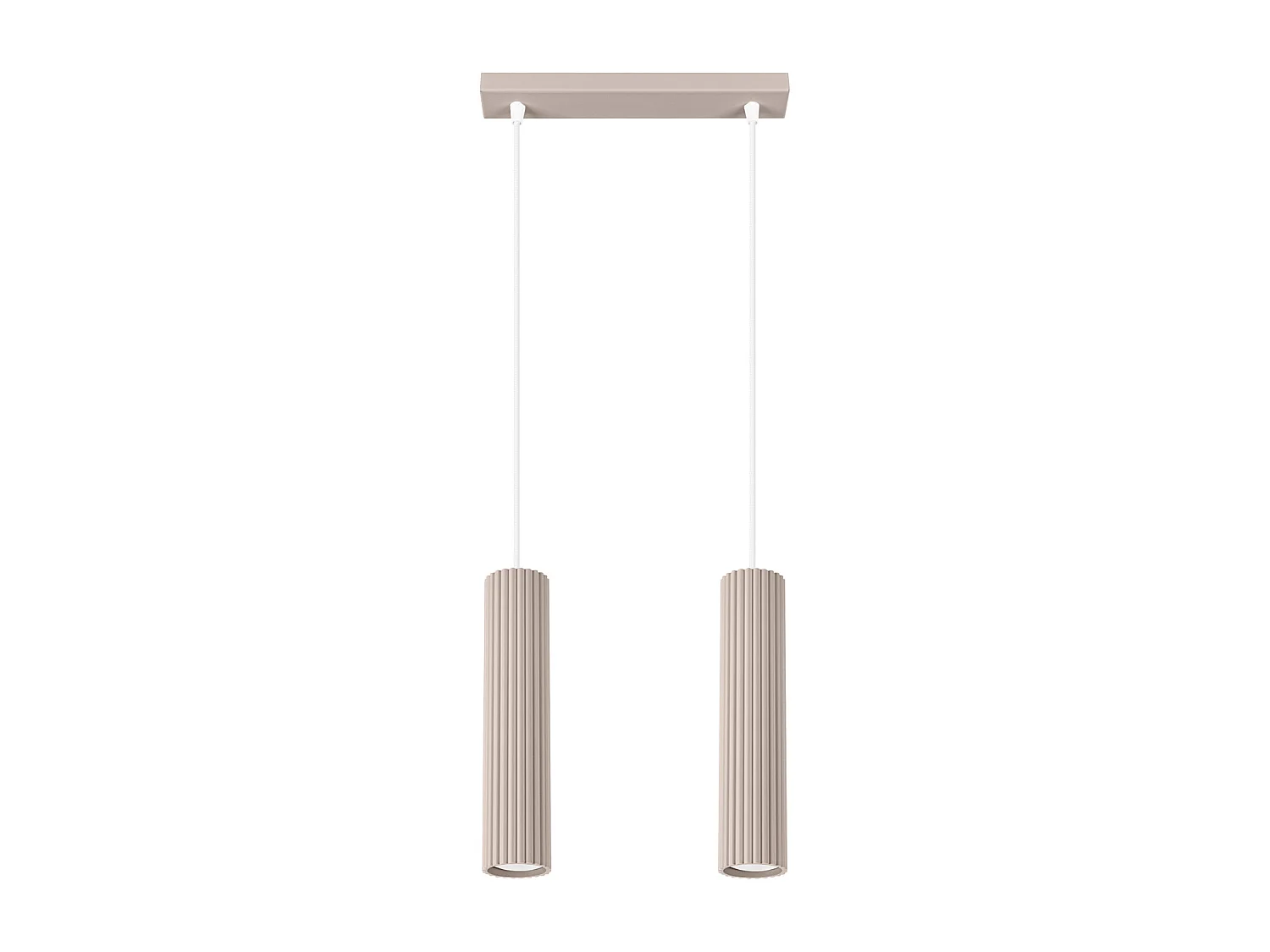 Lampa wisząca minimalistyczny Karbon, aluminium - 2 źródło - L.30 x H.90 cm - taupe 4366487 - obrazek 1
