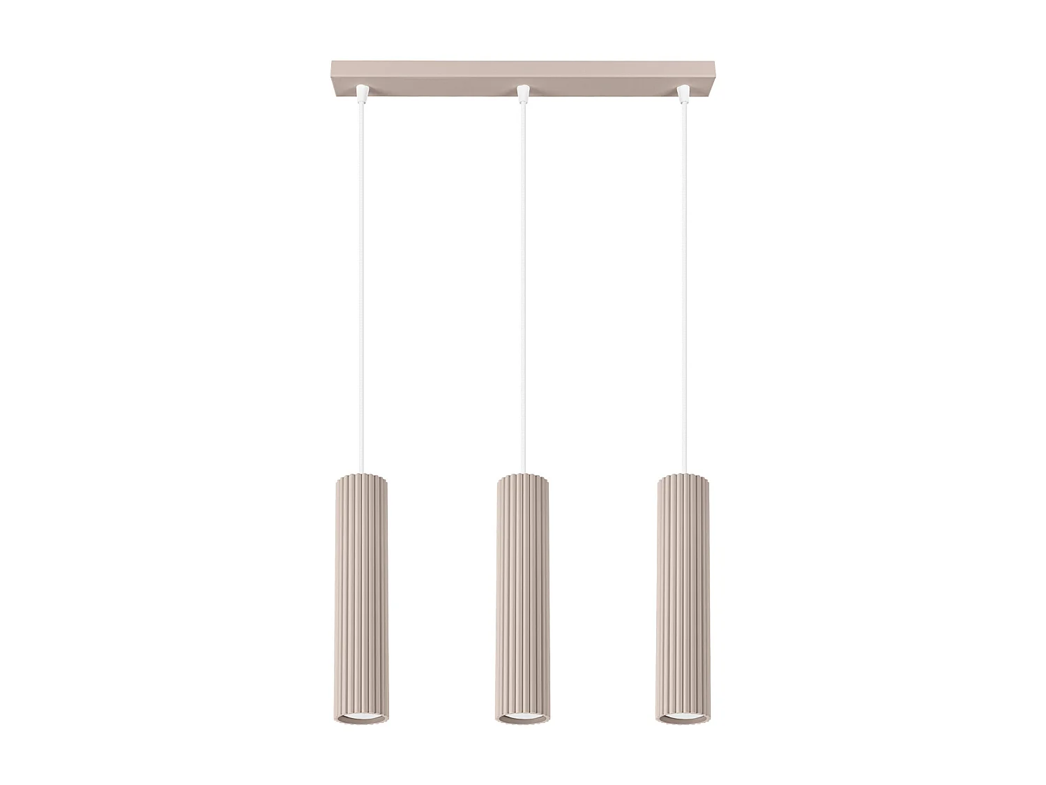 Lampa wisząca minimalistyczny Karbon, aluminium - 3 źródło - L.45 x H.98 cm - taupe 4366490 - obrazek 1