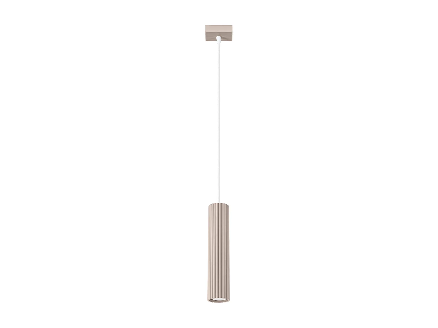 Lampa wisząca minimalistyczny Karbon, aluminium - 1 źródło - L.8 x H.118 cm - taupe 4366496 - obrazek 1