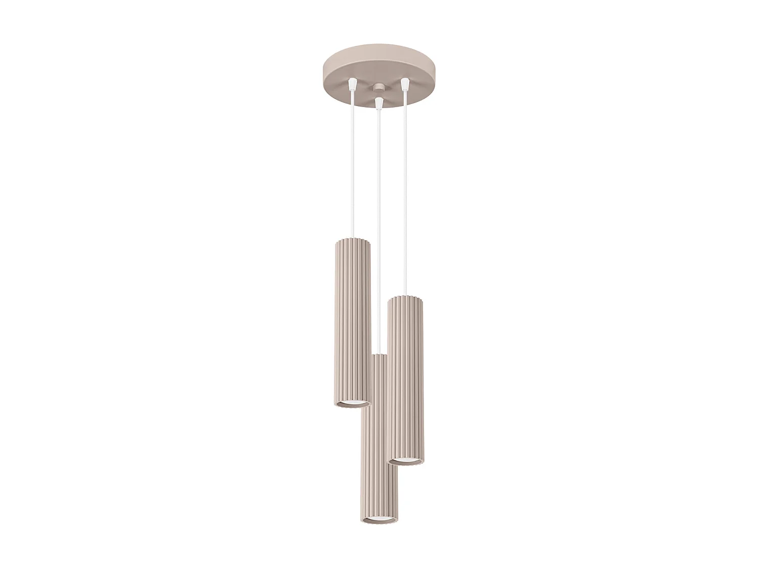 Lampa wisząca minimalistyczny Karbon, aluminium - 3 źródło - L.19.5 x H.108 cm - taupe 4366503 - obrazek 1