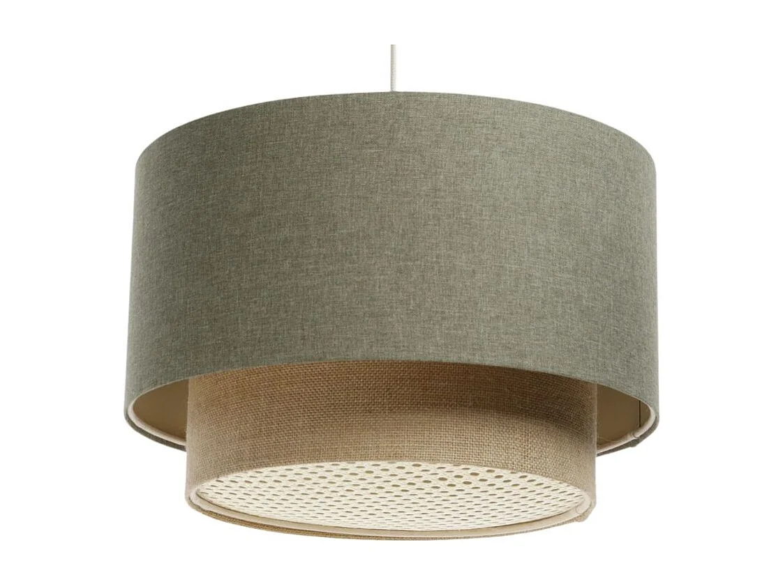 Lampa wisząca ERUTAN DOUBLE RATTAN 40 zielona/beżowa 3950308 - obrazek 1