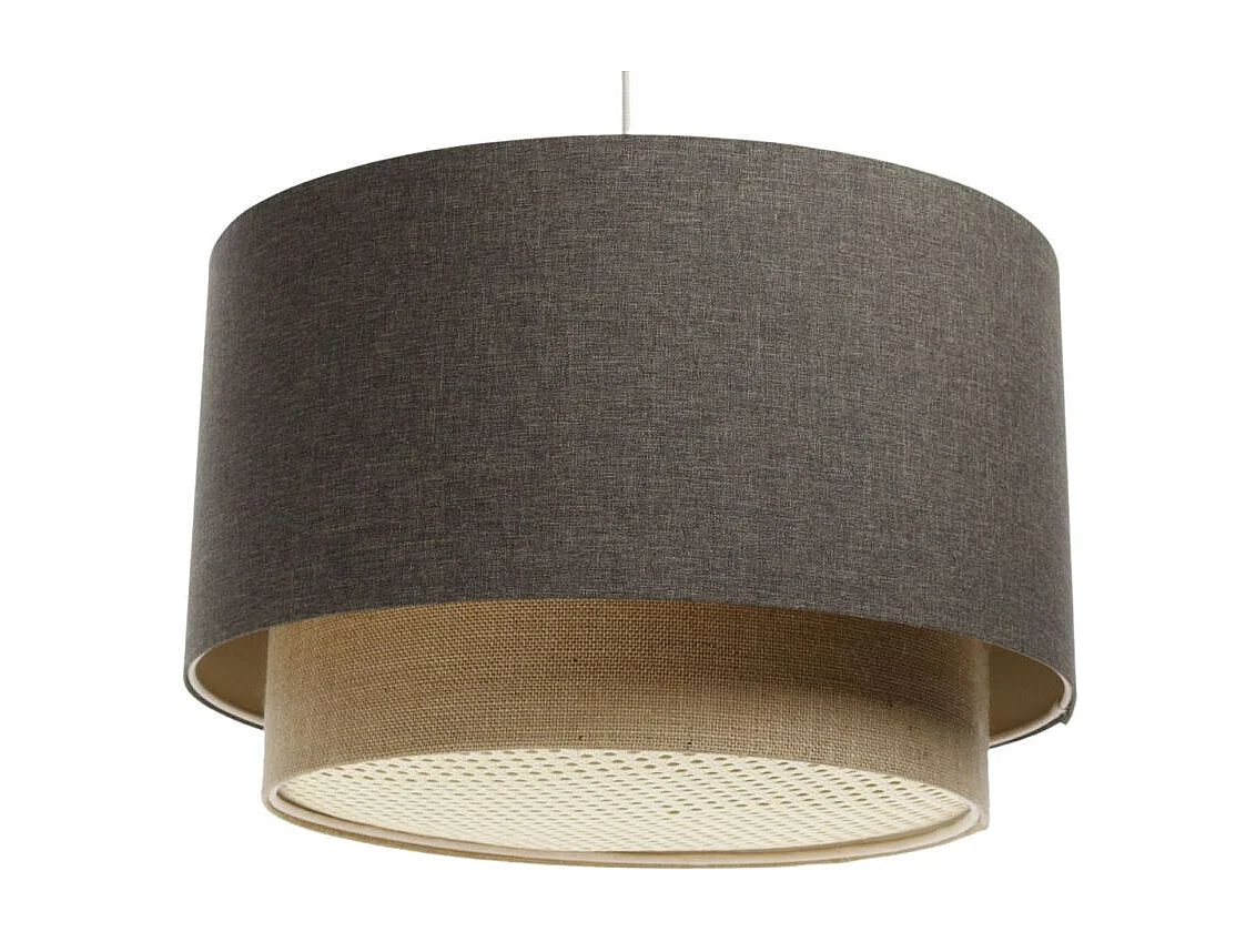 Lampa wisząca ERUTAN DOUBLE RATTAN 40 szara/beżowa 3950663
