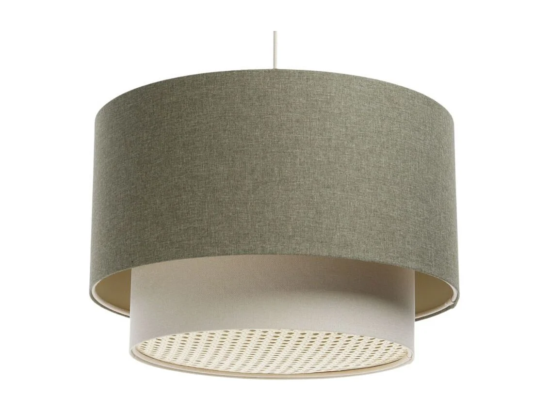 Lampa wisząca ERUTAN DOUBLE RATTAN 60 zielona/kremowa 3950802 - obrazek 1