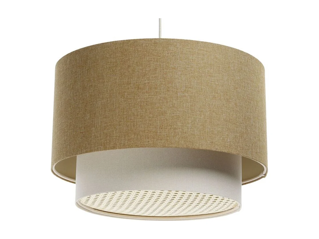 Lampa wisząca ERUTAN DOUBLE RATTAN 40 żółta/kremowa 3950812
