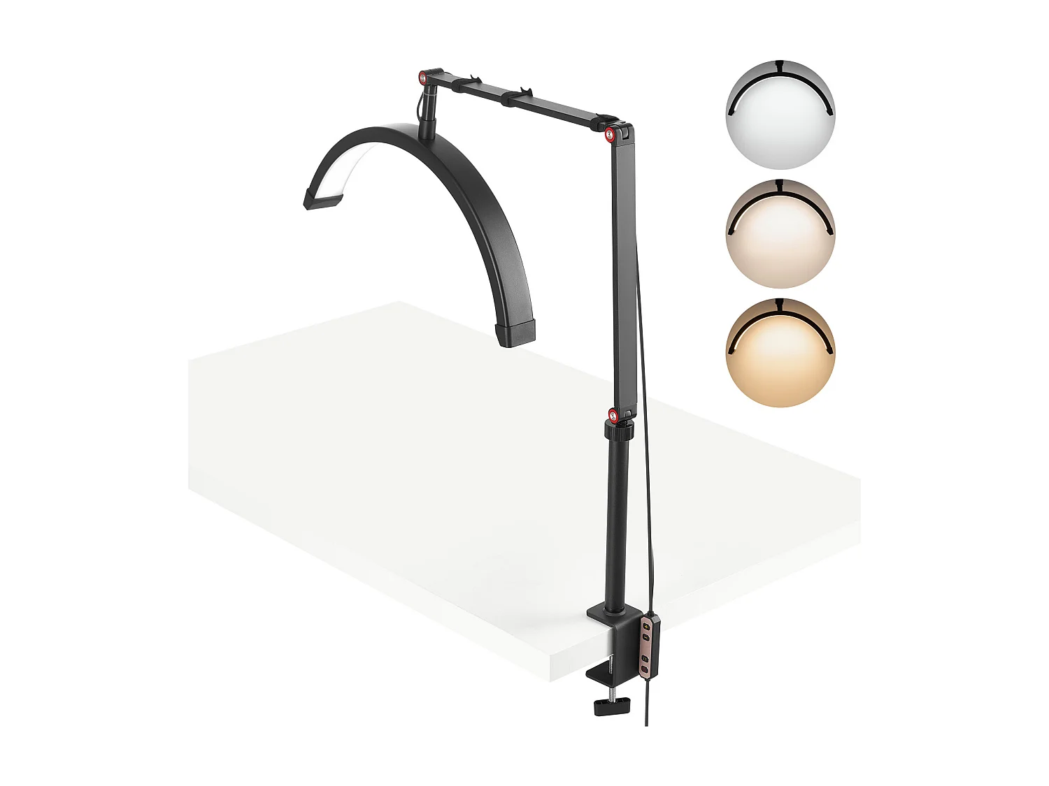 Lampa do Rzęs, SucceBuy, Lampa do Rzęs Półksiężyc 20 W z Zaciskiem i Uchwytem na Telefon - Wygięta LED 4385828 - obrazek 1