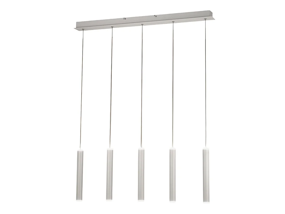 Lampa wisząca Fabas Luce Prado 5-punktowa - 33W ściemnialna LED - matowa biel Liniowy design 4540018 - obrazek 1