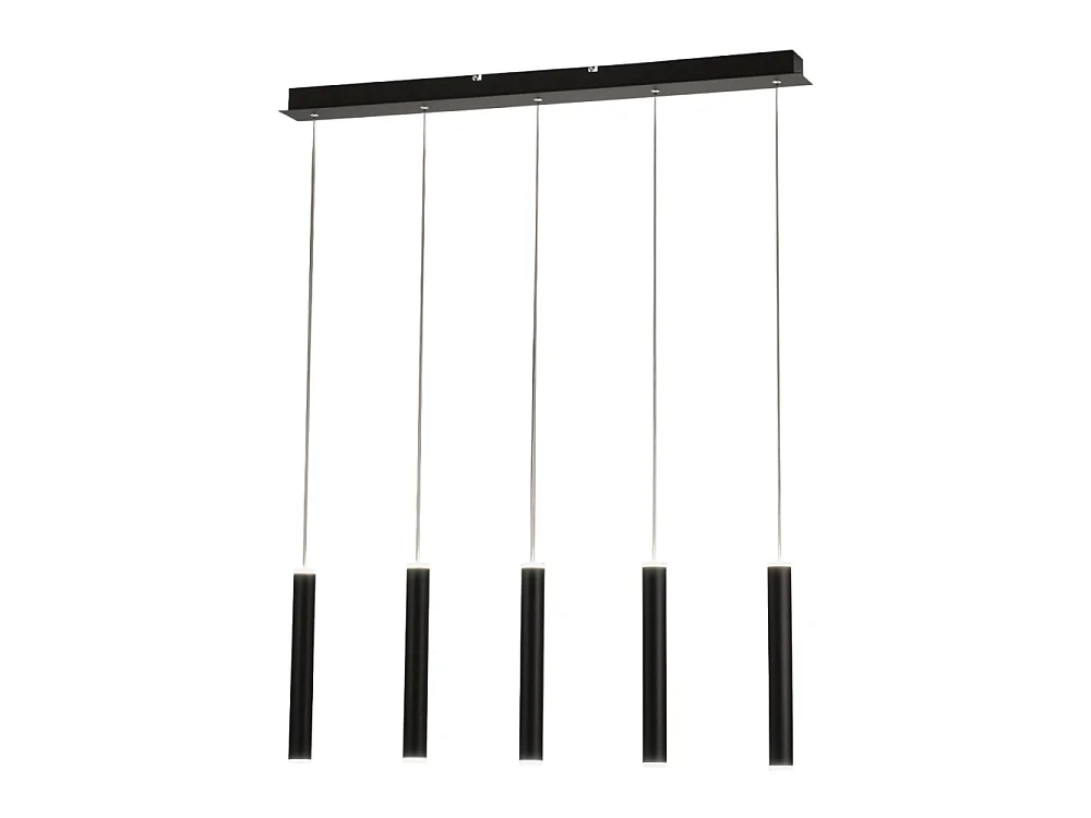 Lampa wisząca Fabas Luce Prado 5-punktowa - 33W ściemnialna LED - matowa czerń Liniowy design 4540040 - obrazek 1