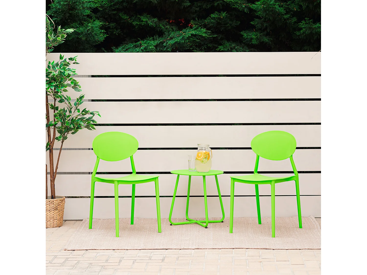 Krzesło ogrodowe 41×80,5×51 cm zielone Zestaw 4 sztuk 4627228