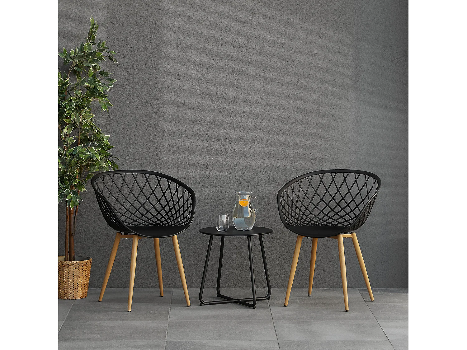 Krzesło ogrodowe 62x80x57 cm czarne Zestaw 6 sztuk 4627240 - obrazek 1