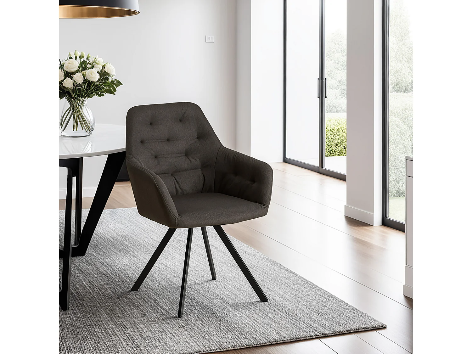 Krzesło jadalniane 59x88x57 cm antracyt eames 4627443