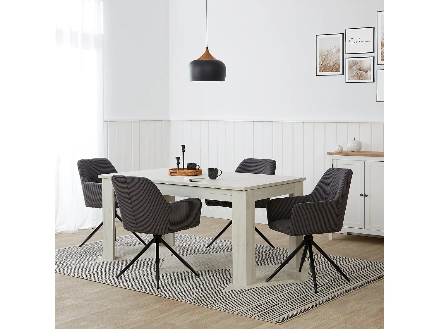 Krzesło jadalniane 57x85x59 cm szare 4627474