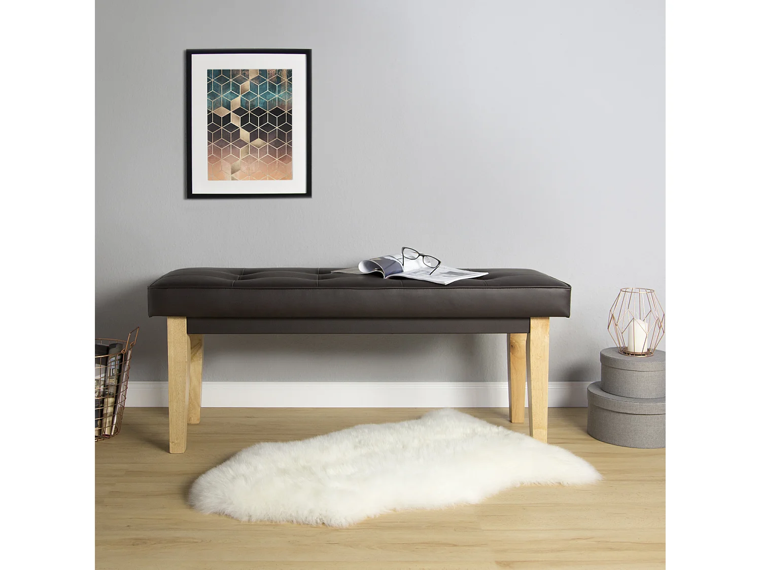 Ławka 103x41x47 cm brązowa 4631200