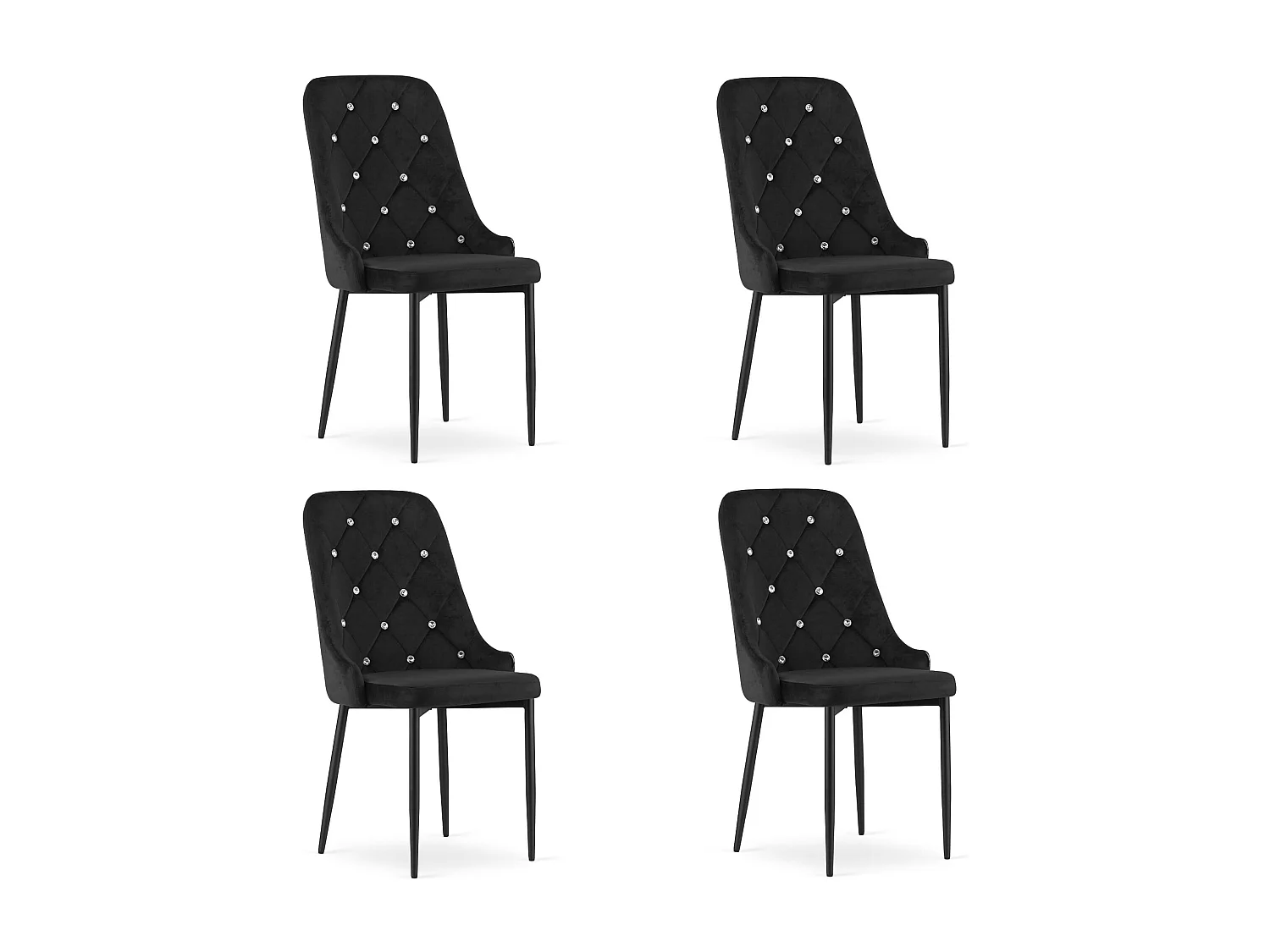 Krzesło Valora REMI Velvet czarne z metalowymi nogami x4 4700807 - obrazek 1