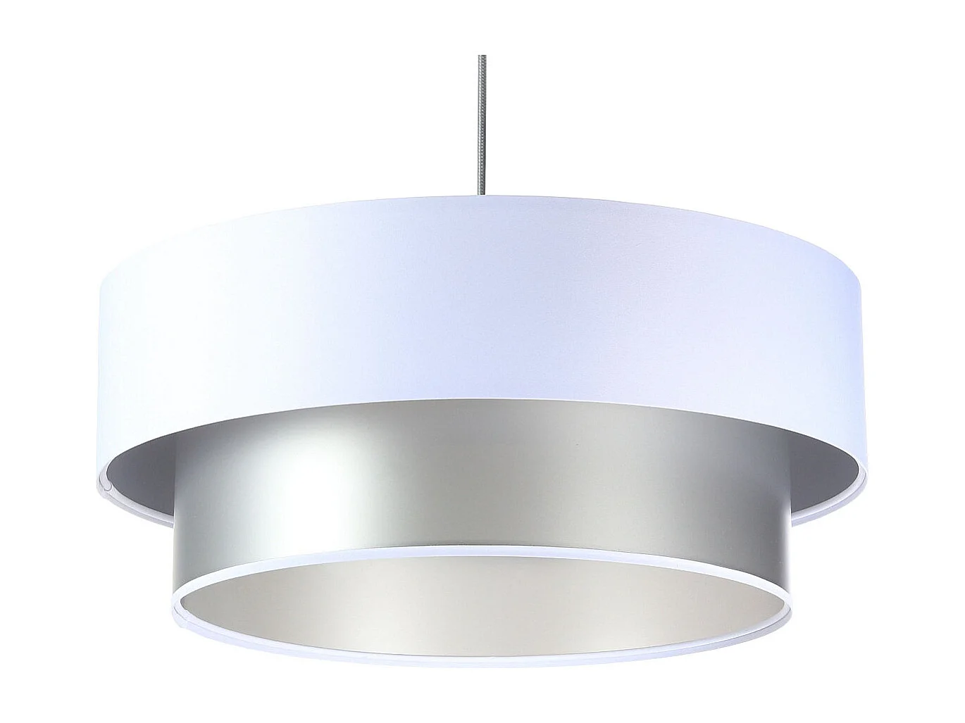 Lampa wisząca DOUBLE WHITE 60 biała/srebrna 4169022 - obrazek 1