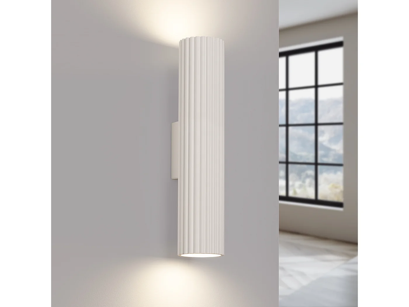 Lampa ścienna minimalistyczny Gloow, aluminium - 2 źródło światła 3000K - L.6.5 x H.30 cm - beżowy 4751235 - obrazek 1