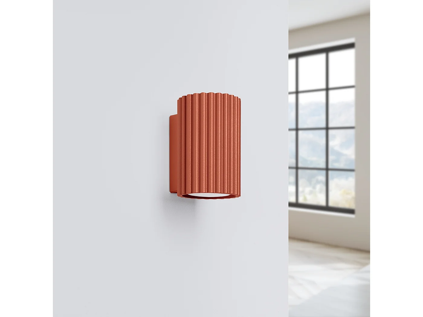 Lampa ścienna minimalistyczny Gloow, aluminium - 1 źródło światła 4000K - L.6.5 x H.10 cm - ochra czerwona 4751264 - obrazek 1