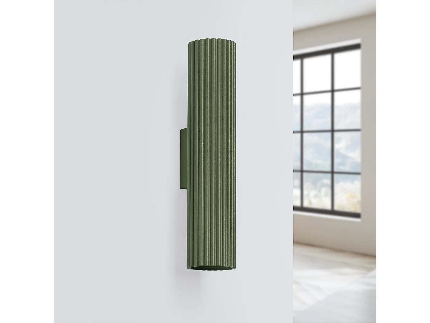 Lampa ścienna minimalistyczny Gloow, aluminium - 2 źródło światła 4000K - L.6.5 x H.30 cm - zielony oliwkowy 4751274 - obrazek 1
