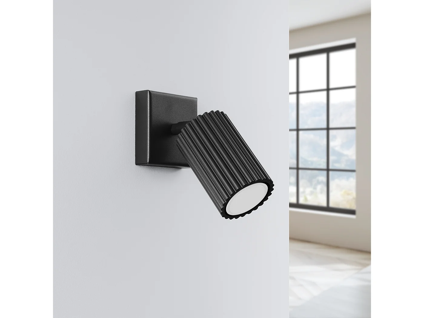 Lampa ścienna minimalistyczny Gloow, aluminium - 1 źródło światła 4000K - L.8 x H.8 cm - czarny 4751291 - obrazek 1