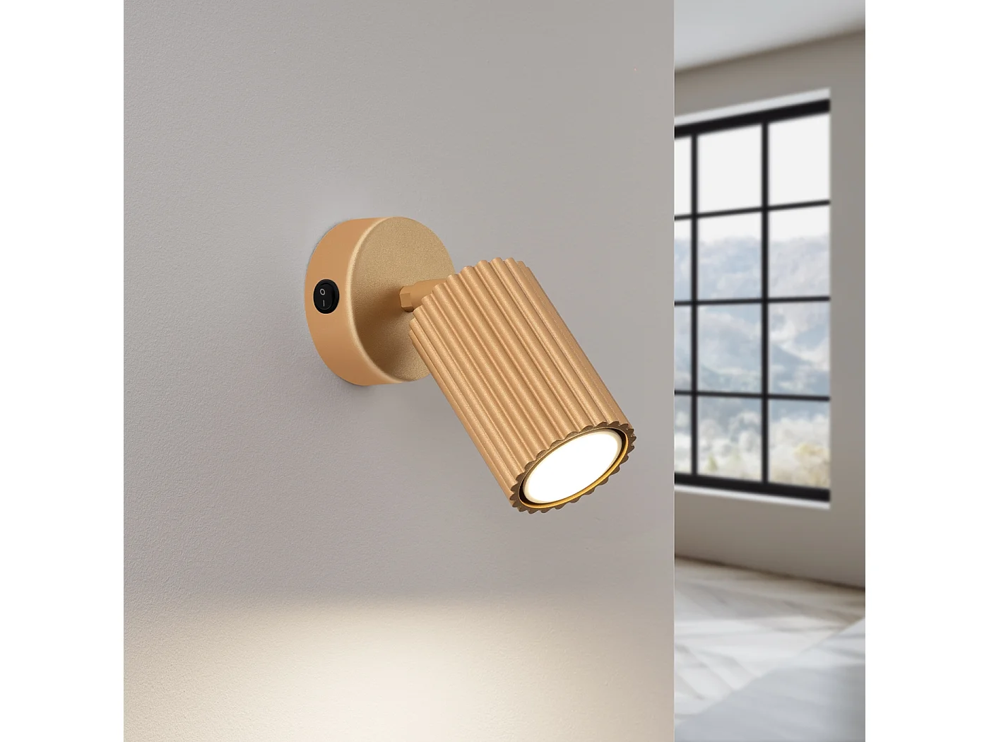 Lampa ścienna minimalistyczny Gloow, aluminium - 1 źródło światła 3000K - L.8 x H.16 cm - złoty 4751297 - obrazek 1