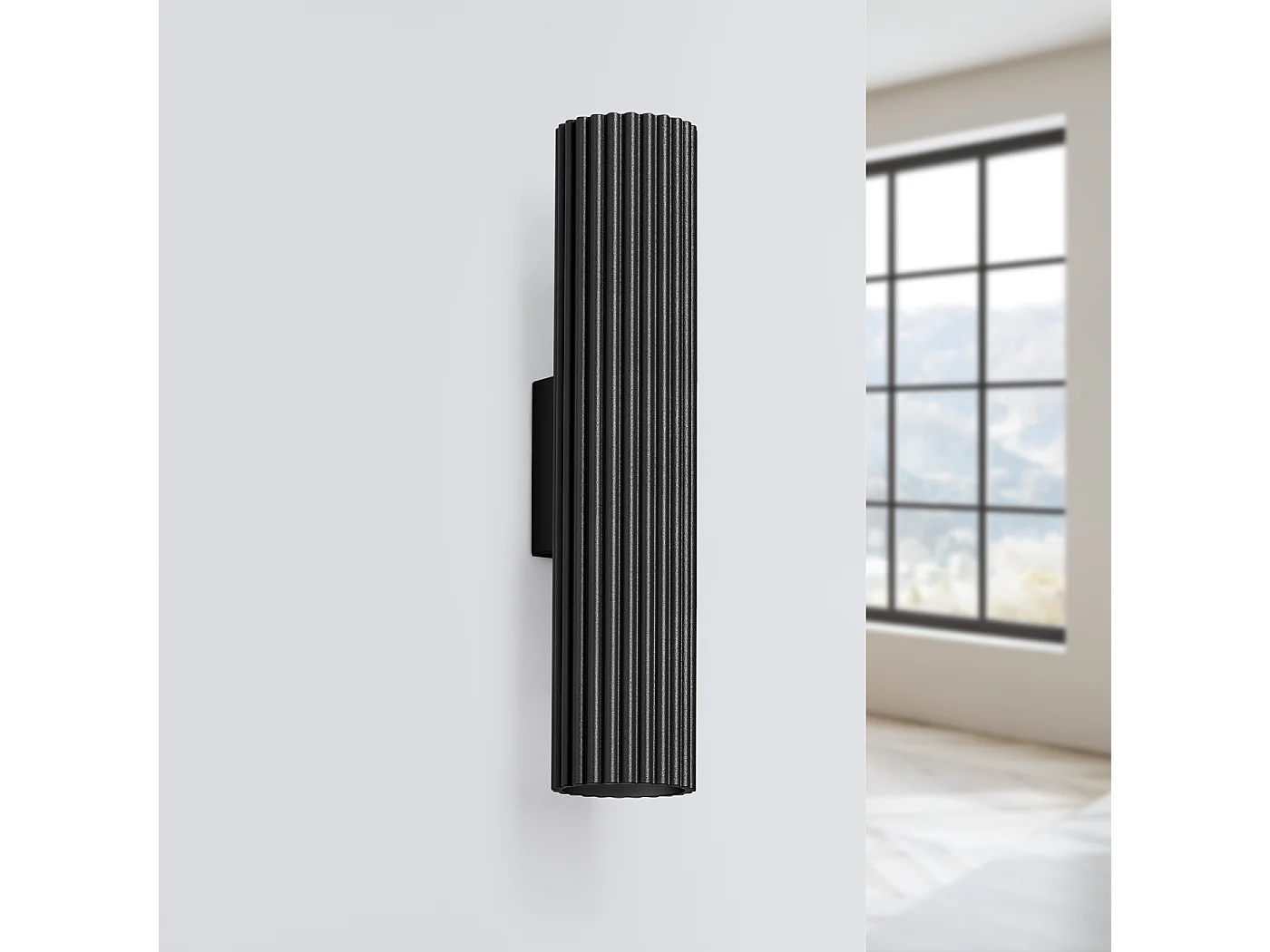 Lampa ścienna minimalistyczny Gloow, aluminium - 2 źródło światła 4000K - L.6.5 x H.30 cm - czarny 4751303 - obrazek 1