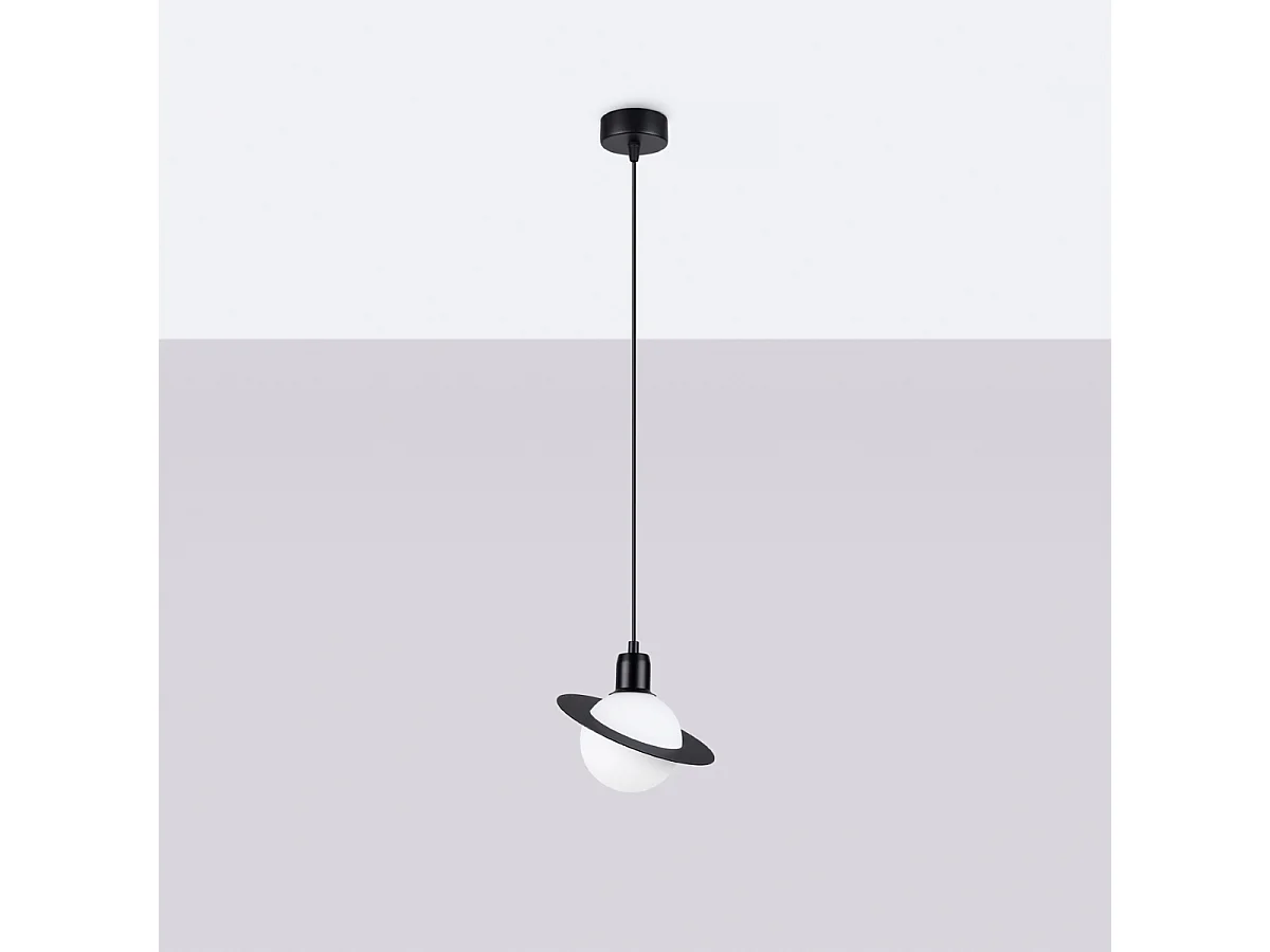 Lampy wiszące nowoczesny Gloxo, stal - 1 źródło światła 4000K - L.20 x H.125 cm - czarny 4751318 - obrazek 1