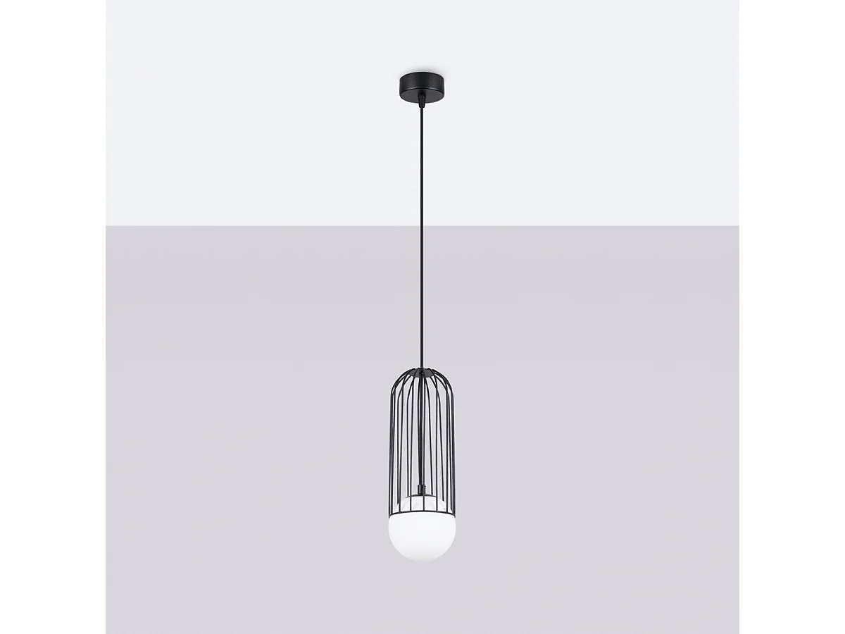 Lampy wiszące nowoczesny Zynex, stal - 1 źródło światła 4000K - L.12 x H.115 cm - czarny 4751331 - obrazek 1