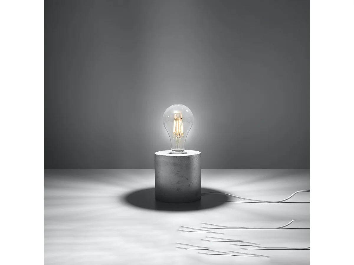 Lampy biurkowe industrialny Nalvado, beton - 1 źródło światła 3000K - L.10 x H.10 cm - szary 4751339 - obrazek 1