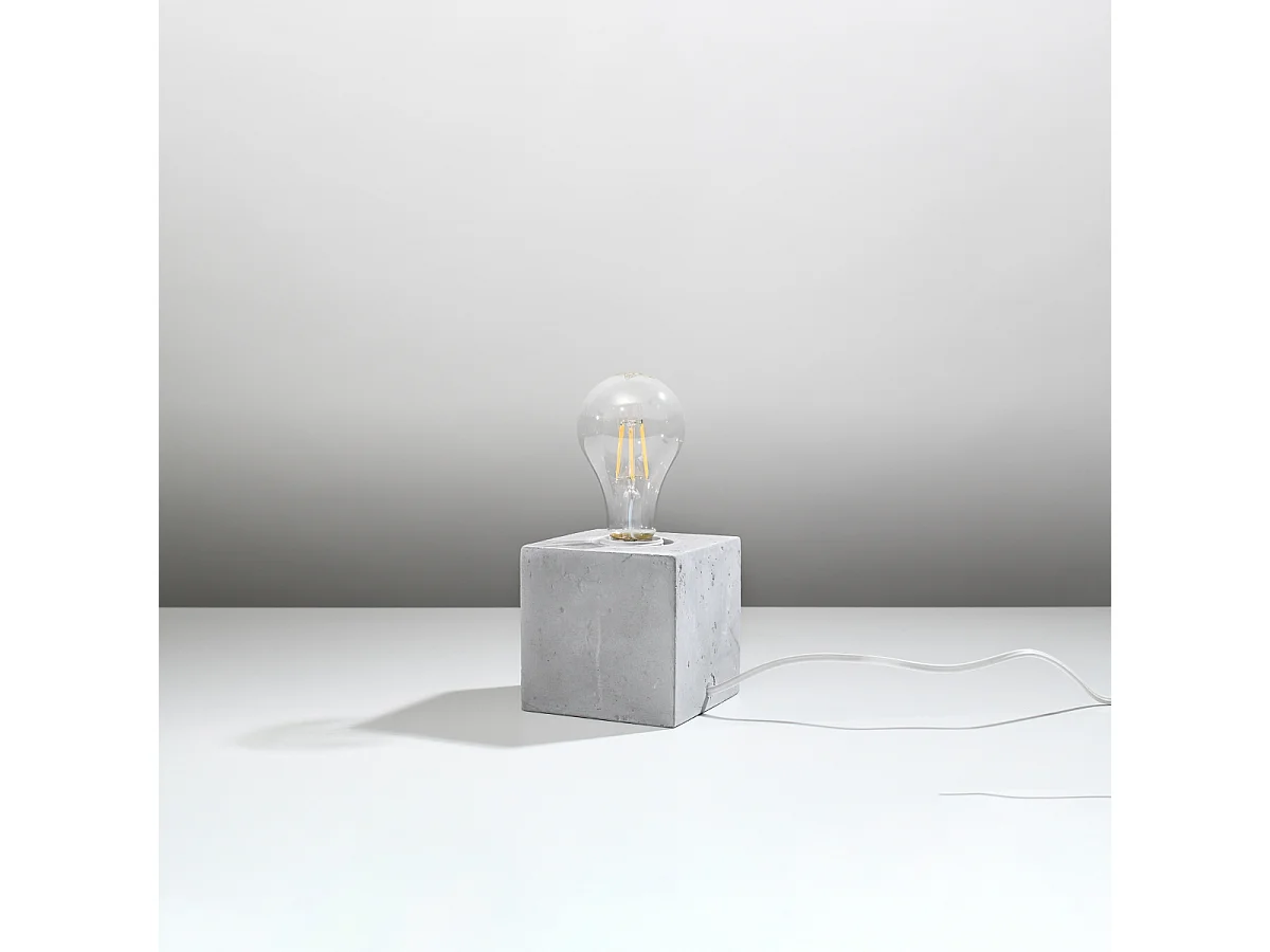 Lampy biurkowe industrialny Zxina, beton - 1 źródło światła 4000K - L.10 x H.10 cm - szary 4751347 - obrazek 1