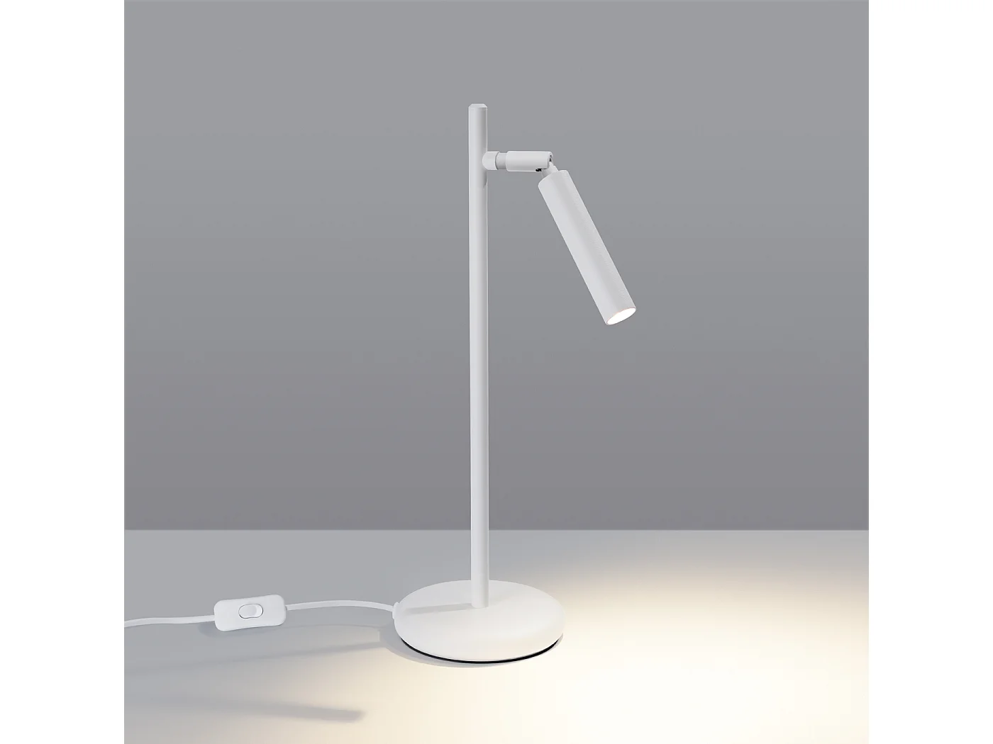 Lampa biurkowa nowoczesny Brill, stal - 1 źródło światła 3000K - L.14 x H.43 cm - biały 4751343 - obrazek 1