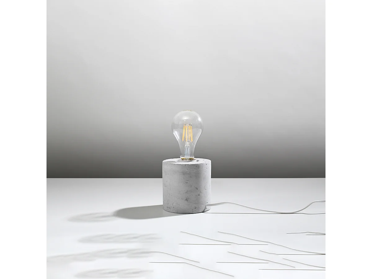Lampy biurkowe industrialny Nalvado, beton - 1 źródło światła 4000K - L.10 x H.10 cm - szary 4751357 - obrazek 1