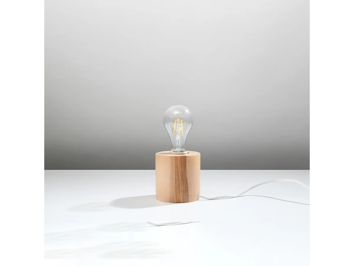 Lampy biurkowe skandynawski Nalvado, drewno - 1 źródło światła 4000K - L.10 x H.10 cm - naturalne drewno 4751355 - obrazek 1