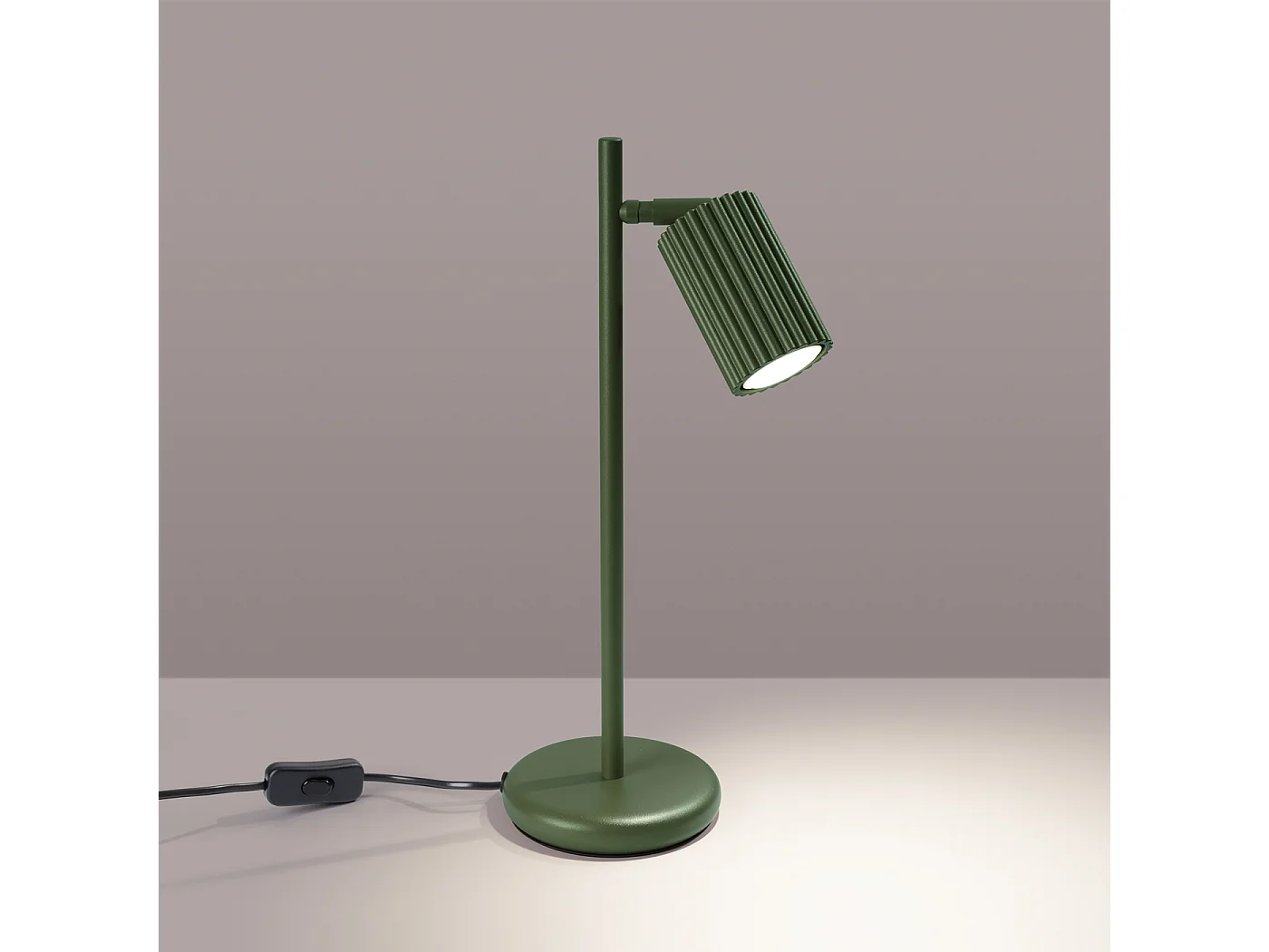 Lampa biurkowa minimalistyczny Gloow, aluminium - 1 źródło światła 3000K - L.14.5 x H.43 cm - zielony oliwkowy 4751359 - obrazek 1
