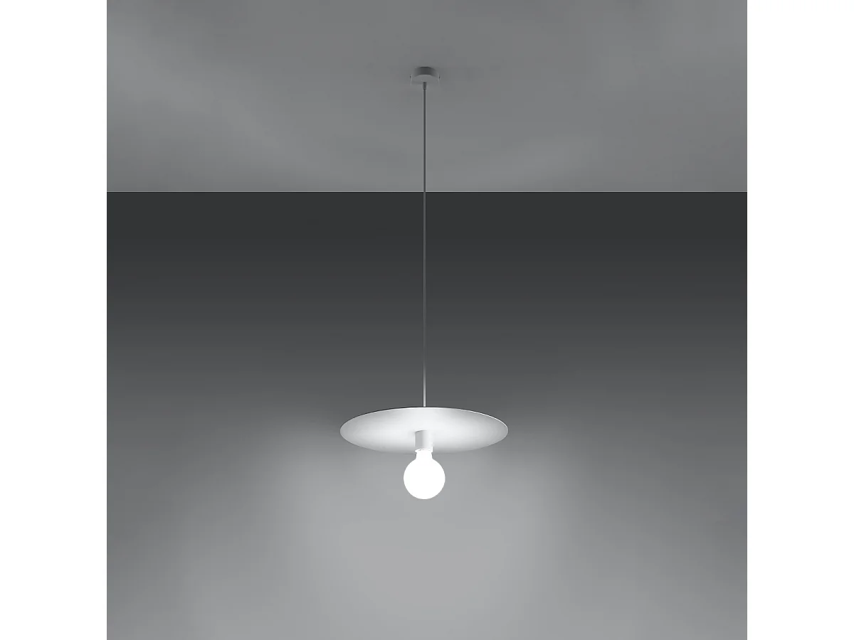Lampy wiszące nowoczesny Flavieta, stal - 1 źródło światła 3000K - L.40 x H.105 cm - biały 4751367 - obrazek 1