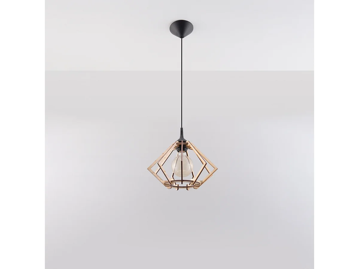 Lampy wiszące skandynawski Citrubloom, drewno - 1 źródło światła 4000K - L.27.5 x H.90 cm - naturalne drewno 4751373 - obrazek 1