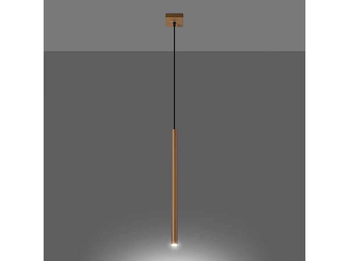 Lampy wiszące nowoczesny Brill, stal - 1 źródło światła 3000K - L.3.5 x H.115 cm - złoty 4751392 - obrazek 1