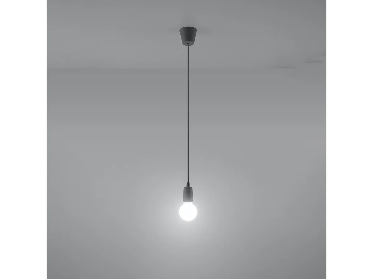 Lampy wiszące nowoczesny Astis, PVC - 1 źródło światła 3000K - L.9 x H.90 cm - szary 4751383 - obrazek 1