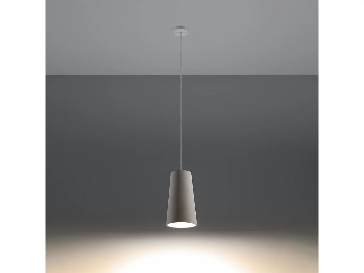 Lampy wiszące nowoczesny Speim, ceramika - 1 źródło światła 3000K - L.16 x H.128 cm - biały 4751388 - obrazek 1
