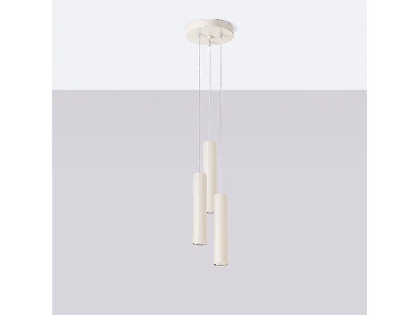 Lampa wisząca loft Toris, stal - 3 źródło światła 4000K - L.19.5 x H.108 cm - beżowy 4751385 - obrazek 1