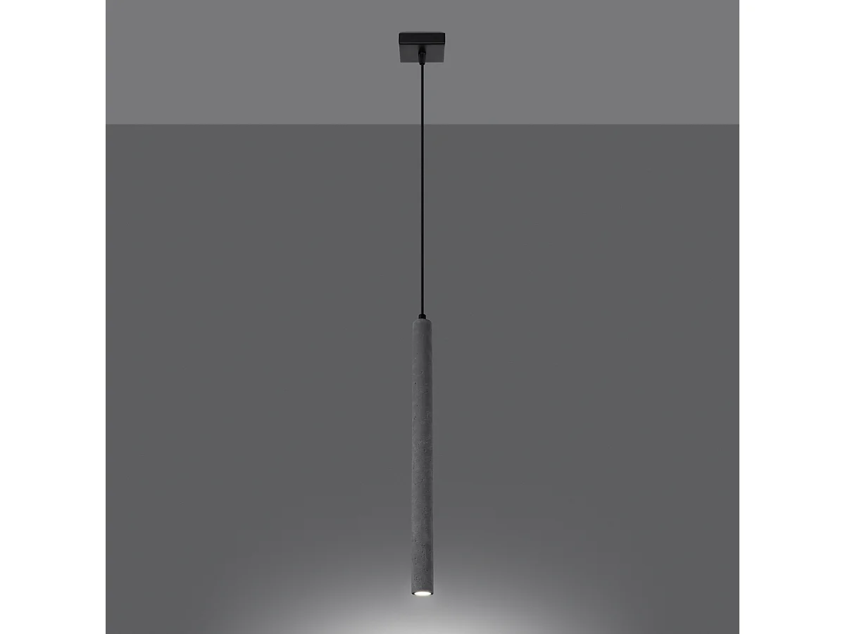 Lampy wiszące nowoczesny Brill, beton - 1 źródło światła 3000K - L.3.5 x H.120 cm - szary 4751404 - obrazek 1