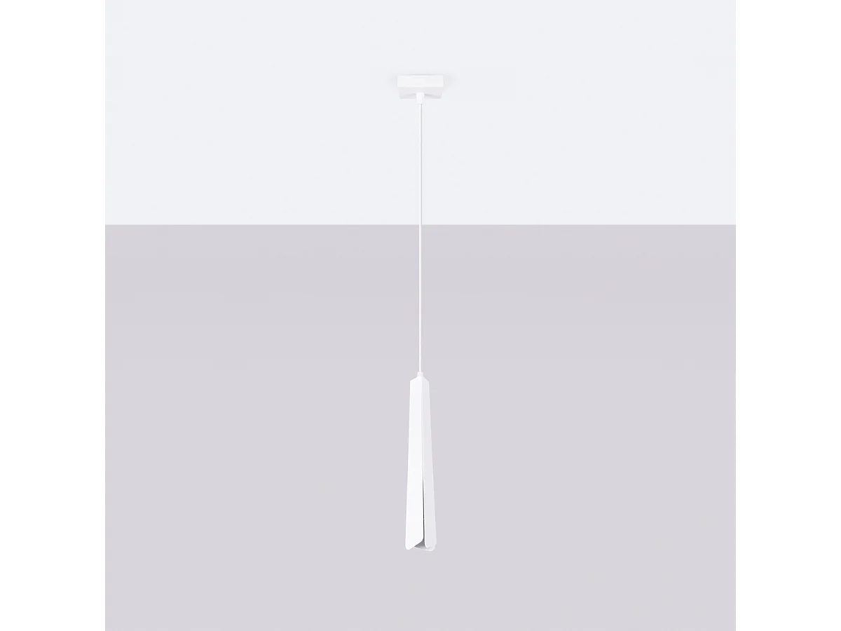 Lampy wiszące skandynawski Astel, stal - 1 źródło światła 4000K - L.8 x H.120 cm - biały 4751396 - obrazek 1