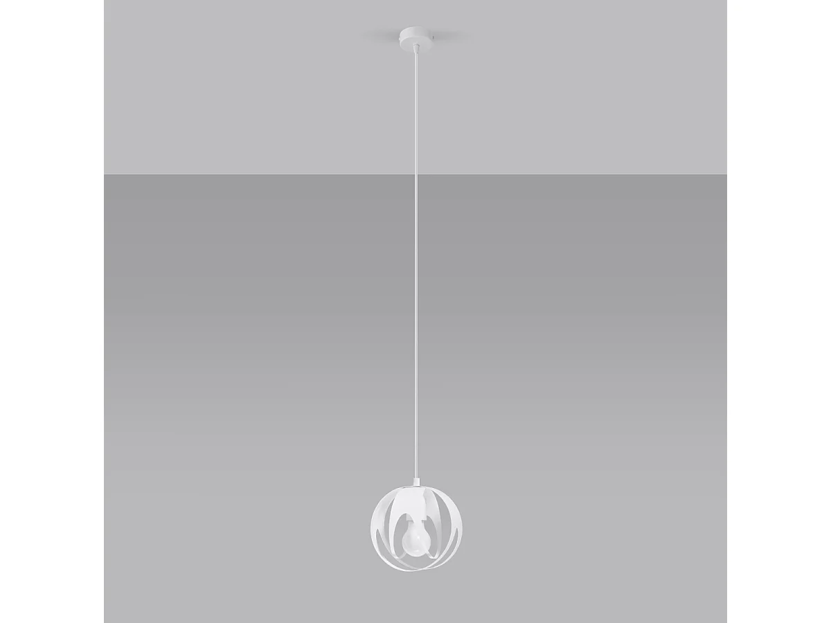 Lampy wiszące nowoczesny Brive, stal - 1 źródło światła 4000K - L.16 x H.125 cm - biały 4751398 - obrazek 1