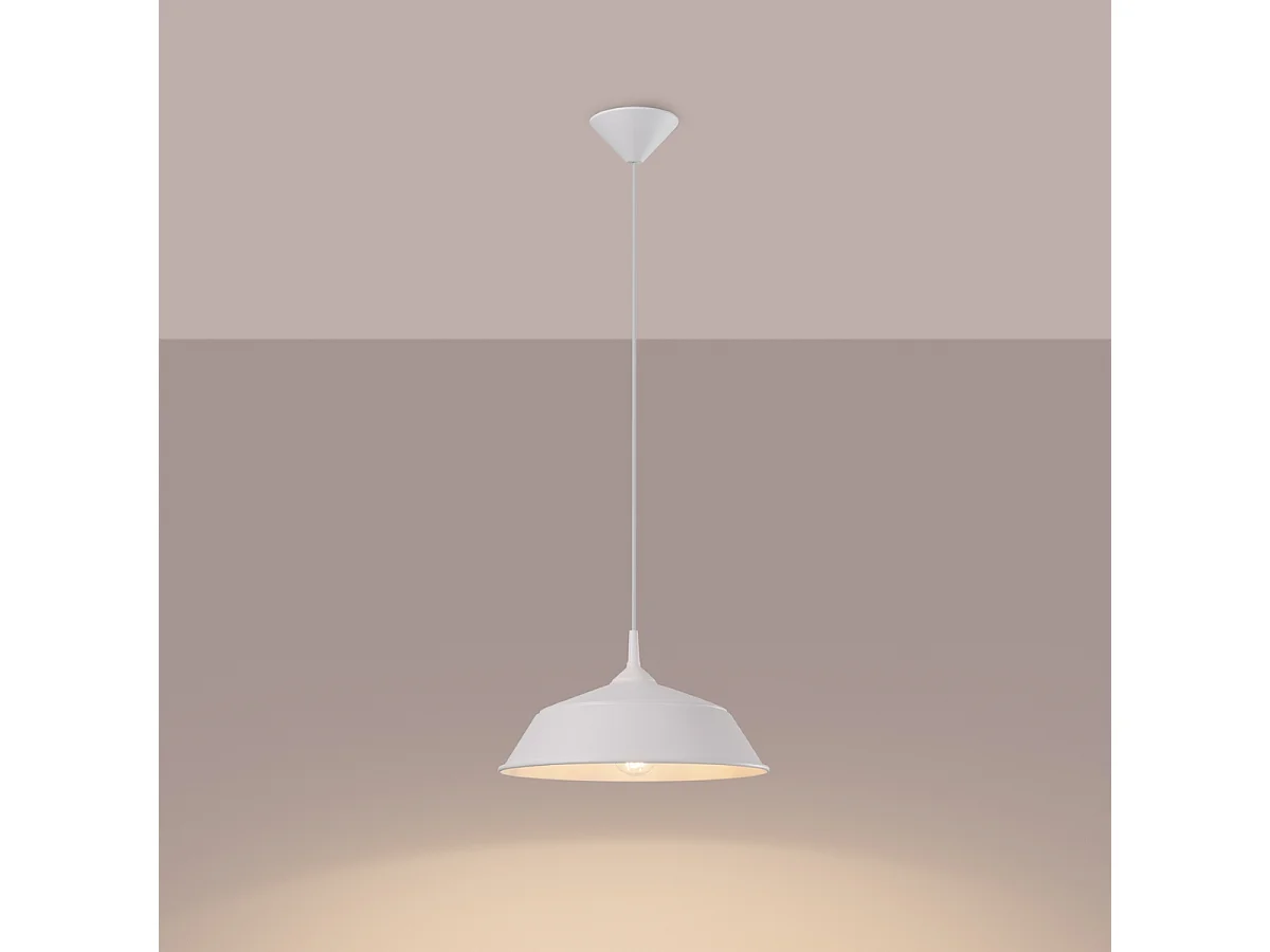 Lampy wiszące skandynawski Quarix, stal - 1 źródło światła 3000K - L.34 x H.74 cm - biały 4751409 - obrazek 1
