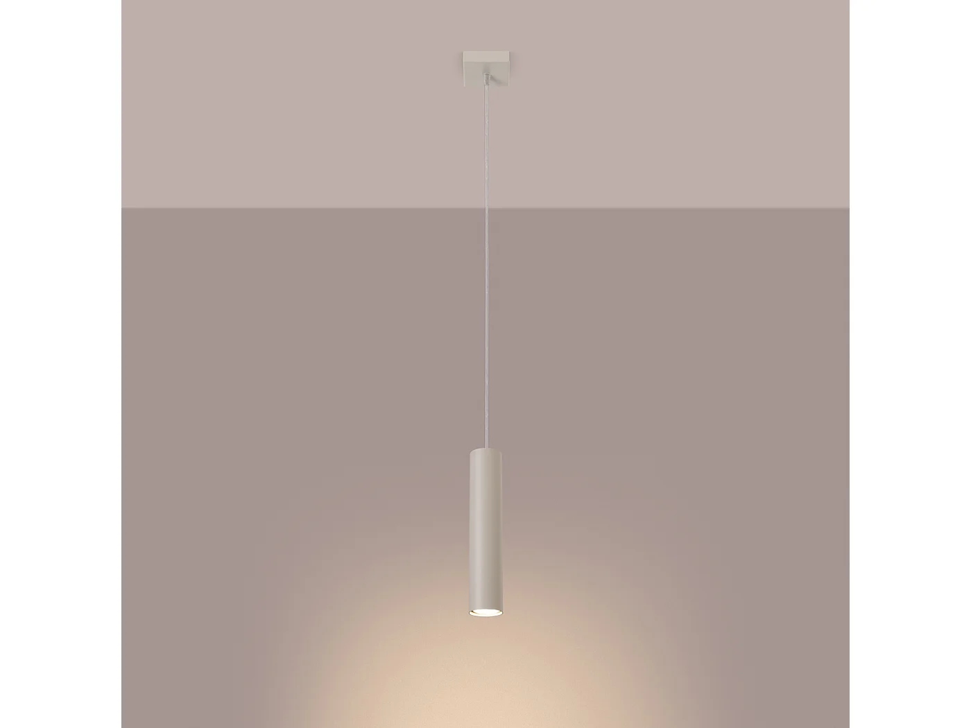 Lampa wisząca loft Toris, stal - 1 źródło światła 3000K - L.8 x H.118 cm - beżowy 4751402 - obrazek 1
