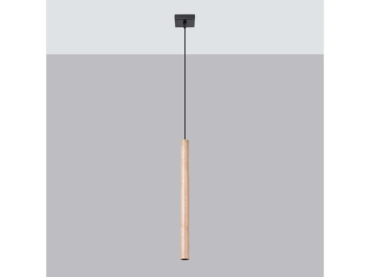 Lampy wiszące nowoczesny Brill, stal/drewno - 1 źródło światła 4000K - L.3.5 x H.120 cm - drewno 4751428 - obrazek 1